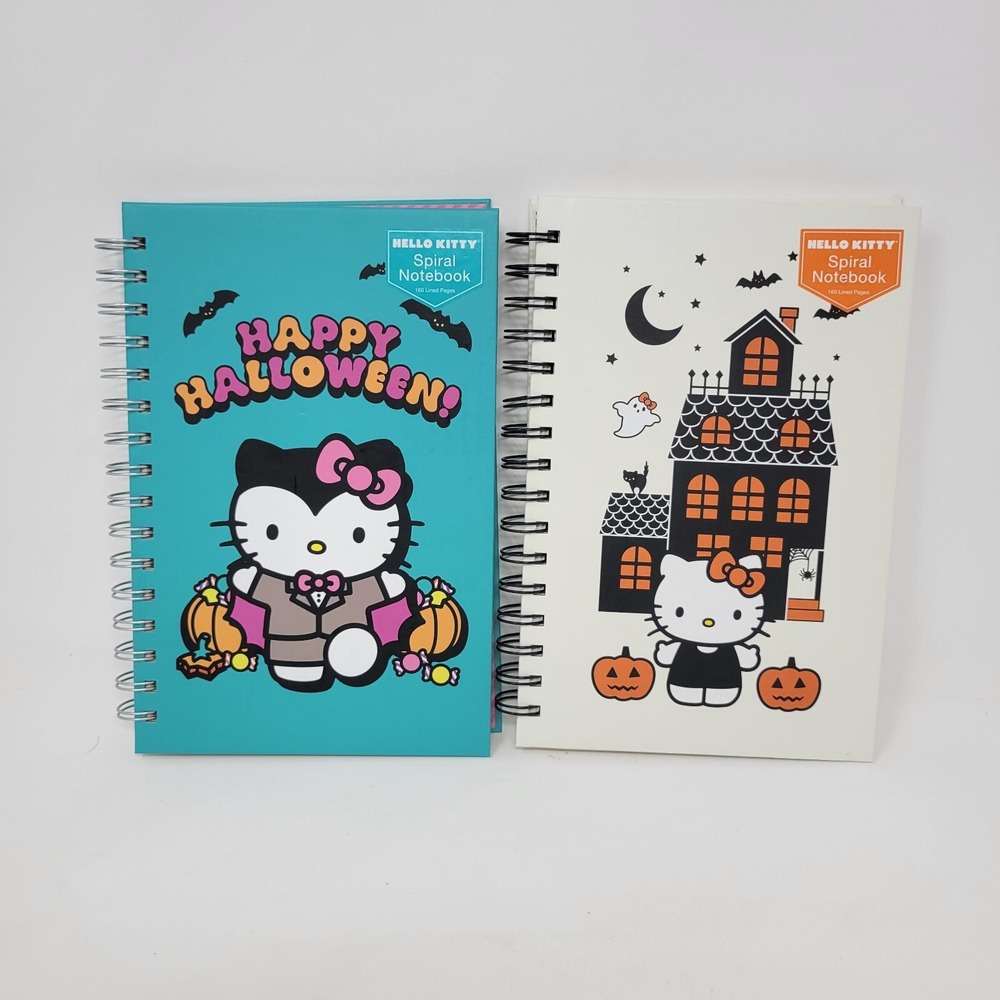Hello Kitty Halloween‎ Spiral Notebook Set Of 2, 160 Pages NEW Vampire, Pumpkin